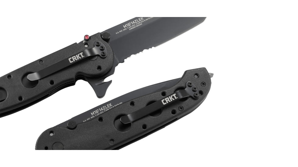 CRKT M16-14 Big Dog Pro Tanto Folder Knife, LE - Black Handle, Black Blade, Triple Point Serrations, M16-14ZLEK