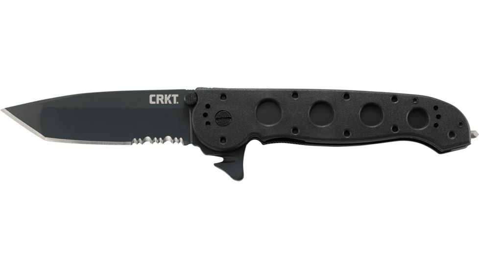 CRKT M16-14 Big Dog Pro Tanto Folder Knife, LE - Black Handle, Black Blade, Triple Point Serrations, M16-14ZLEK
