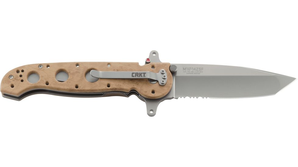 CRKT M16-14 Big Dog Special Forces Desert Tanto Folder Knife, Triple Point Serrations, M16-14ZSF