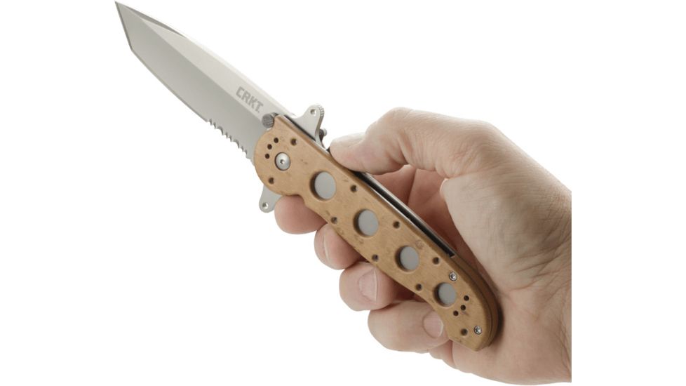 CRKT M16-14 Big Dog Special Forces Desert Tanto Folder Knife, Triple Point Serrations, M16-14ZSF