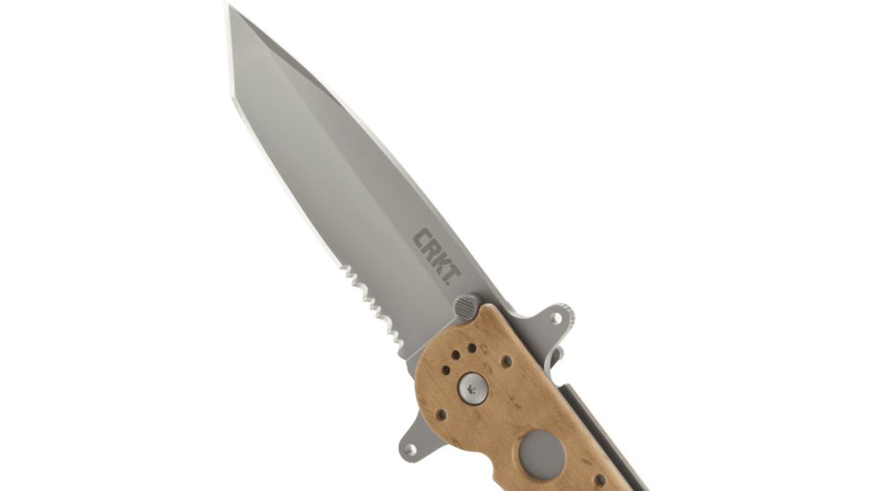 CRKT M16-14 Big Dog Special Forces Desert Tanto Folder Knife, Triple Point Serrations, M16-14ZSF