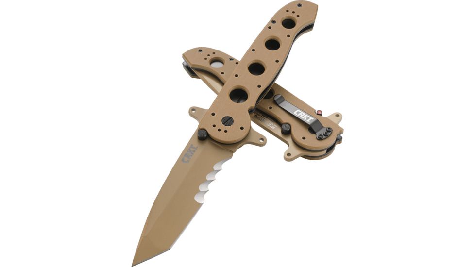 CRKT M16-14 Big Dog Special Forces Veff Desert Tanto Folding Knife, Desert Tan M16-14DSFG