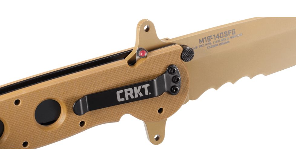 CRKT M16-14 Big Dog Special Forces Veff Desert Tanto Folding Knife, Desert Tan M16-14DSFG
