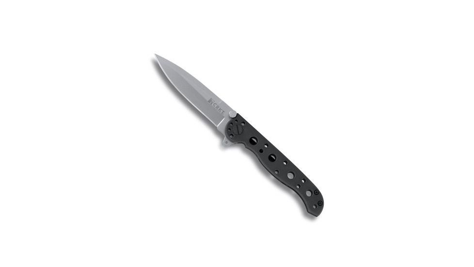 M16 Stainless - Spear Point, Razor-Sharp Edge, Black Handle, Bead-Blast Blade, Framelock