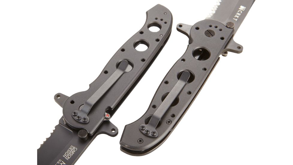 CRKT M21 Folding Knife, Drop Point Tri-Point Combo Edge, Blk TitanNitride Blade/Handle M21-14SF