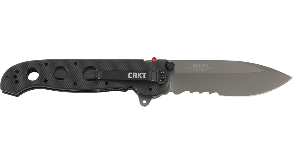 CRKT M21 G10 Handle Spear Point Folding Knife, Veff Combo Edge M21-14G