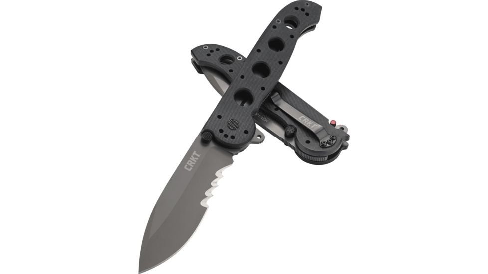 CRKT M21 G10 Handle Spear Point Folding Knife, Veff Combo Edge M21-14G