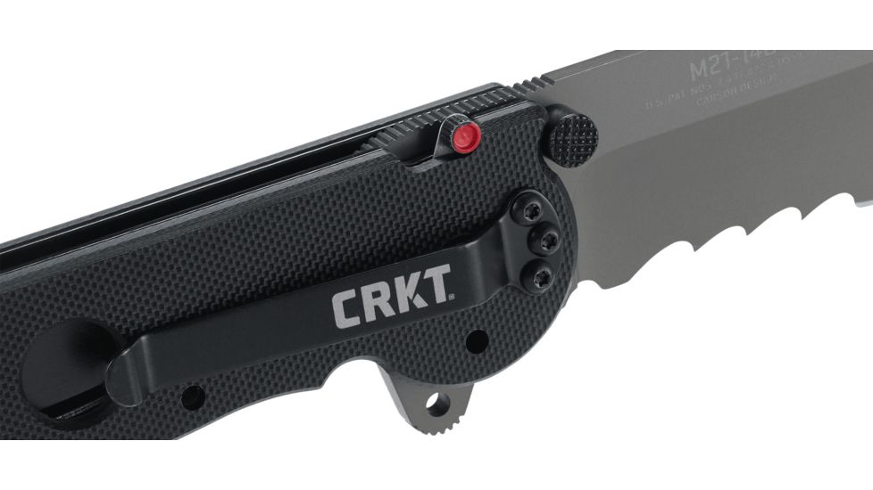 CRKT M21 G10 Handle Spear Point Folding Knife, Veff Combo Edge M21-14G