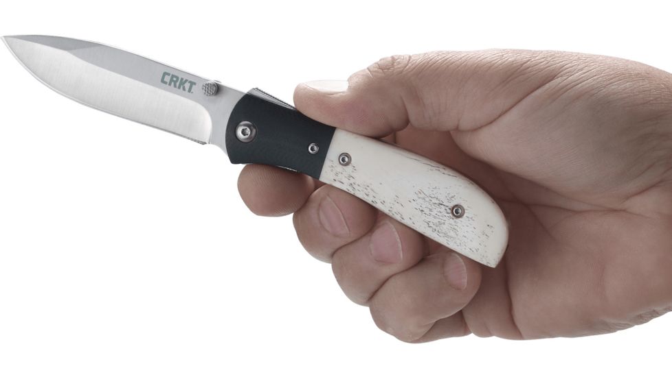 CRKT M4 EDC Folding Knife, Bone Scales, G10 Bolster M4-02