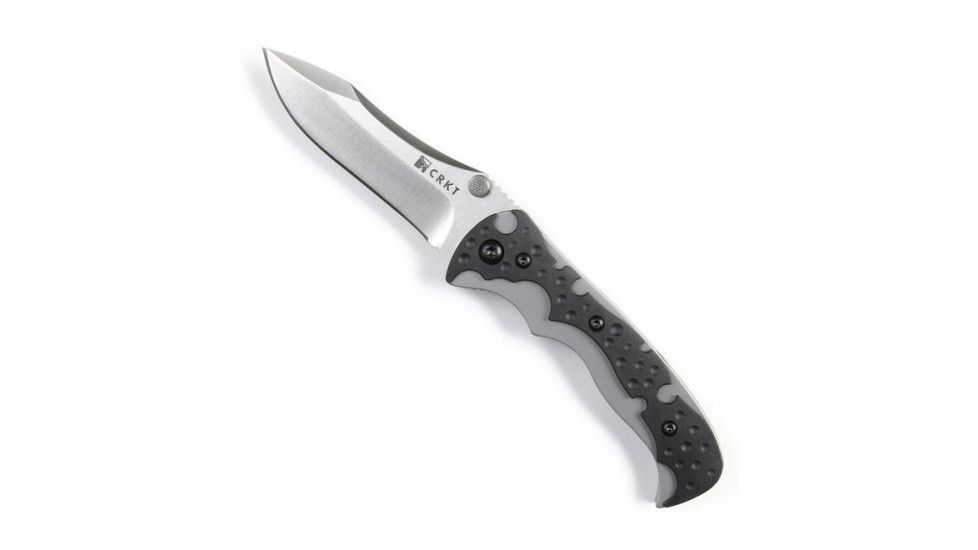 CRKT Mini My Tighe Folding Knife, Plain Edge, Satin Blade, Bead Blast Frame 1092