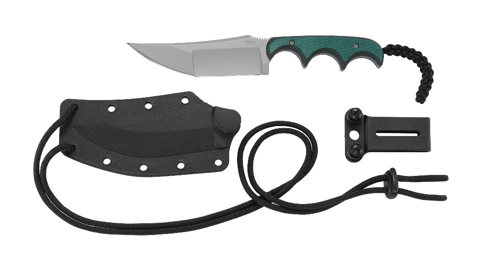CRKT Minimalist Katana Fixed Knife, 3.56in, 8Cr13MoV Blade, Resin Infused Fiber Handle, Plain Edge w/Sheath, 2394
