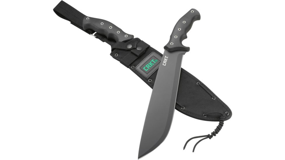 CRKT Onion Chanceinhell Machete - 12in. Plain Blade, Rubberized Textured Handle, Nylon Sheath K910KKP