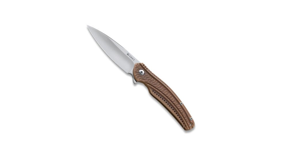 CRKT Onion Ripple EDC Folding Knife, 2.78in Stainless Steel Blade and Bronze Handle K401BXP