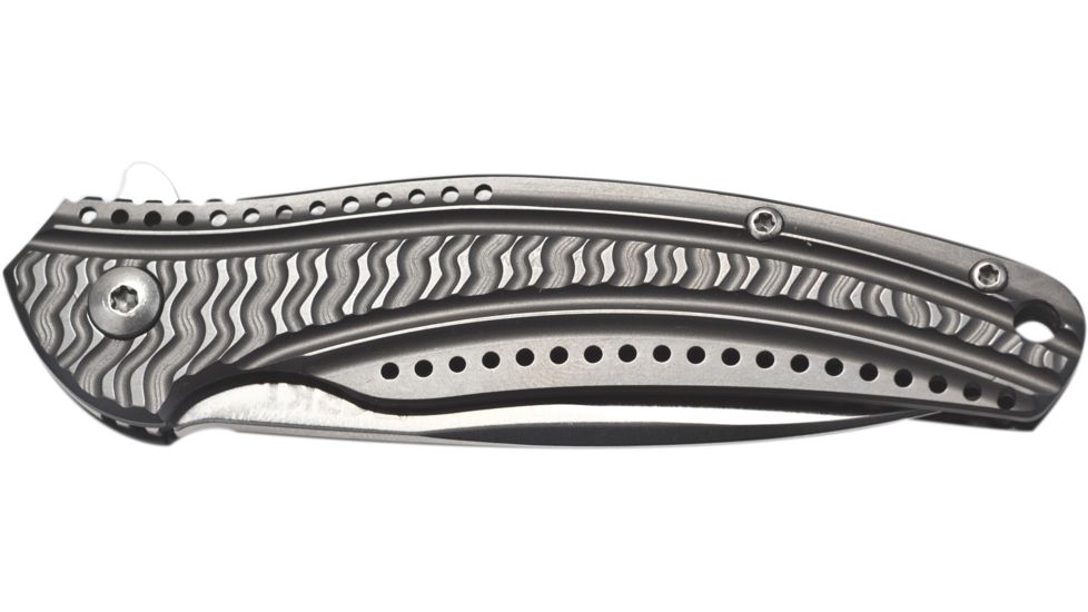 CRKT Onion Ripple EDC Folding Knife, 2.78in Stainless Steel Blade and Gray Handle K401GXP