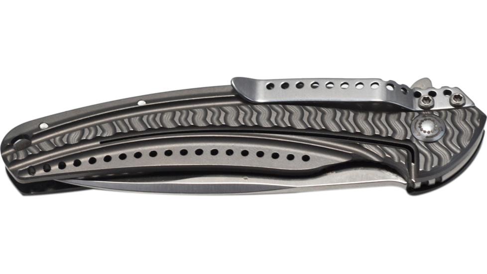 CRKT Onion Ripple EDC Folding Knife, 2.78in Stainless Steel Blade and Gray Handle K401GXP