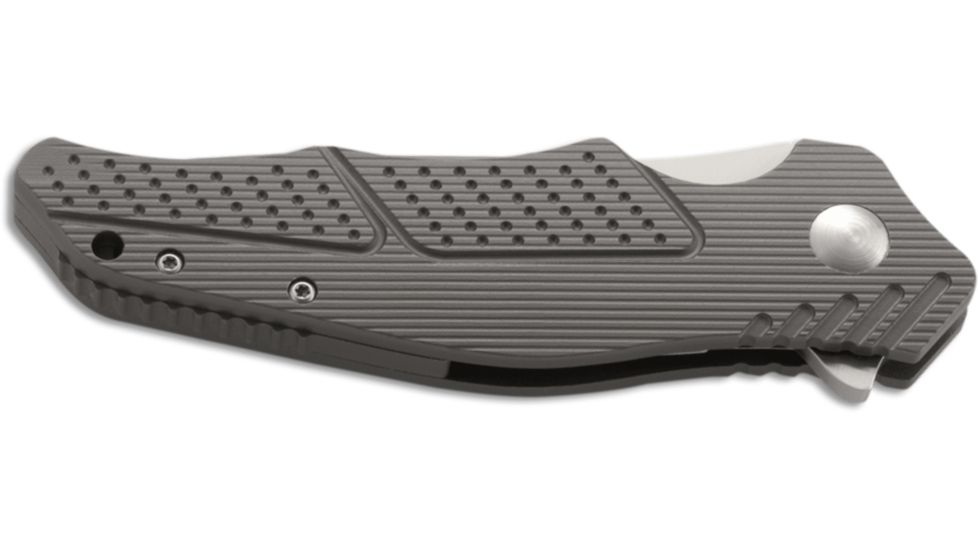 CRKT Outrage by Ken Onion Folding Knife,3.19in Satin Drop Point Plain Blade,Aluminum Handle K320GXP