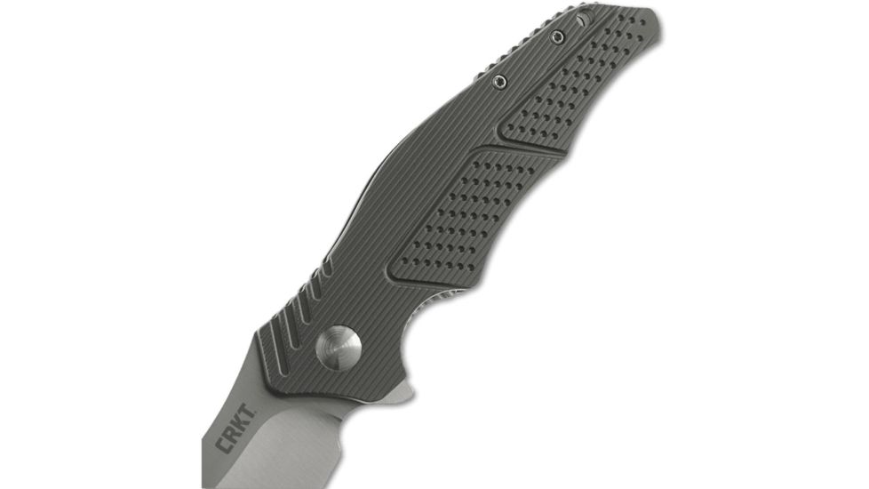 CRKT Outrage by Ken Onion Folding Knife,3.19in Satin Drop Point Plain Blade,Aluminum Handle K320GXP