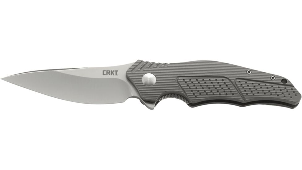 CRKT Outrage by Ken Onion Folding Knife,3.19in Satin Drop Point Plain Blade,Aluminum Handle K320GXP