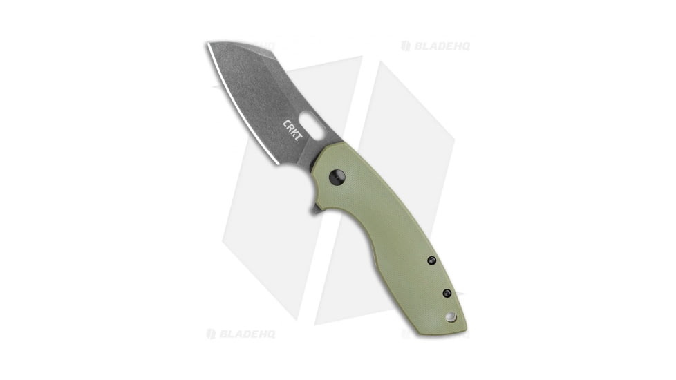 CRKT Pilar Large Folding Knife, 2.625in, D2, Sheepsfoot Blade, G10 OD Green Handle, Black/OD Green, 6.625in, BHQ-117055