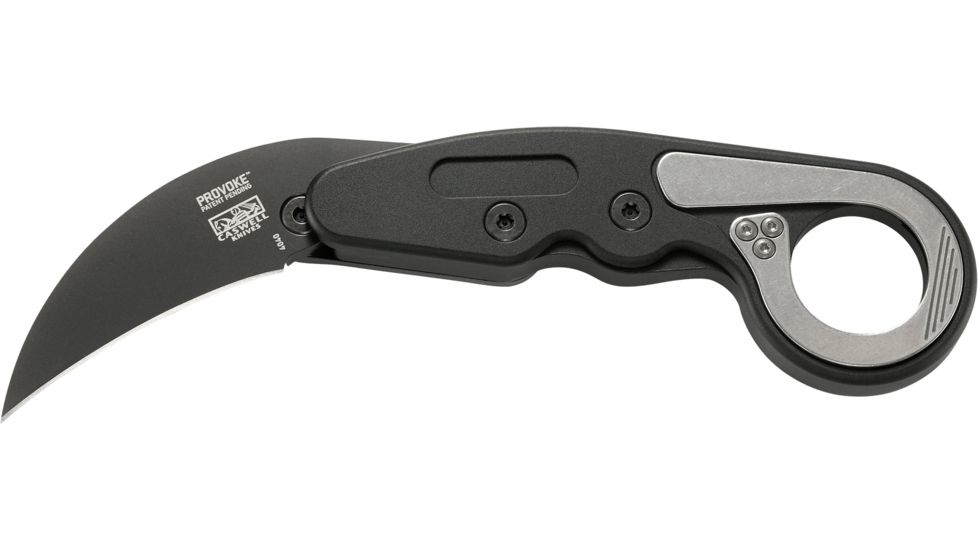 CRKT Provoke by Joe Caswell, Folding Karambit Knife, Kinematic Technology, 2.41 inch D2 Steel Blade, 6061 T6 Aluminum Handle, Black, 4040