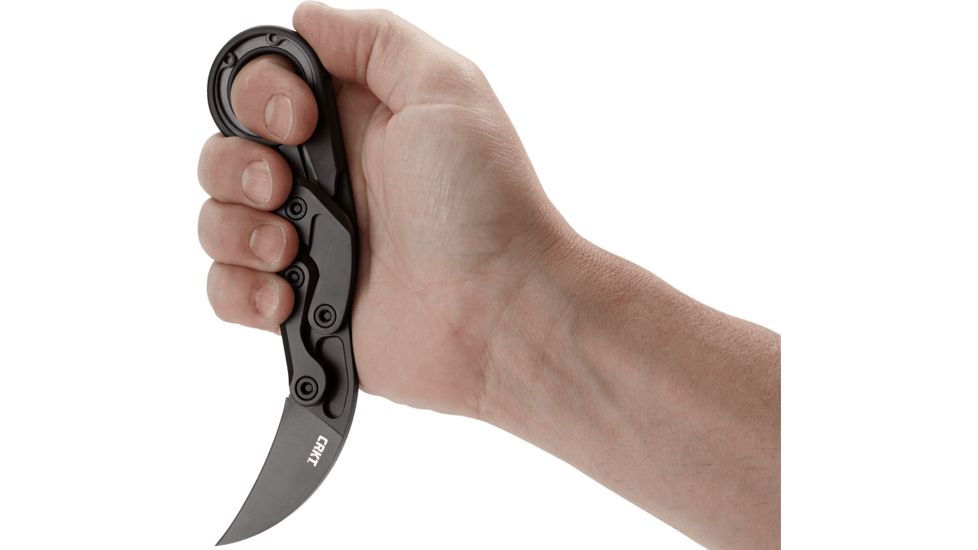 CRKT Provoke by Joe Caswell, Folding Karambit Knife, Kinematic Technology, 2.41 inch D2 Steel Blade, 6061 T6 Aluminum Handle, Black, 4040