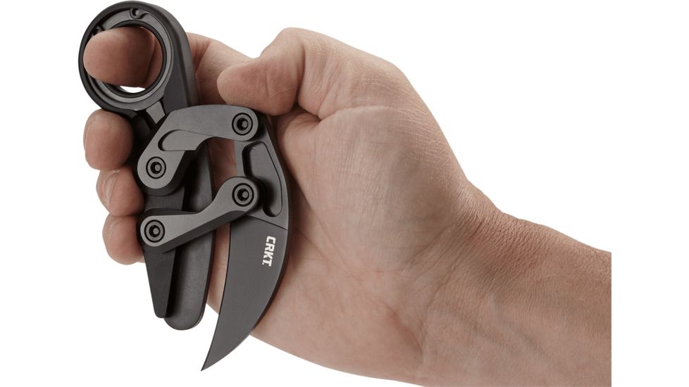 CRKT Provoke by Joe Caswell, Folding Karambit Knife, Kinematic Technology, 2.41 inch D2 Steel Blade, 6061 T6 Aluminum Handle, Black, 4040