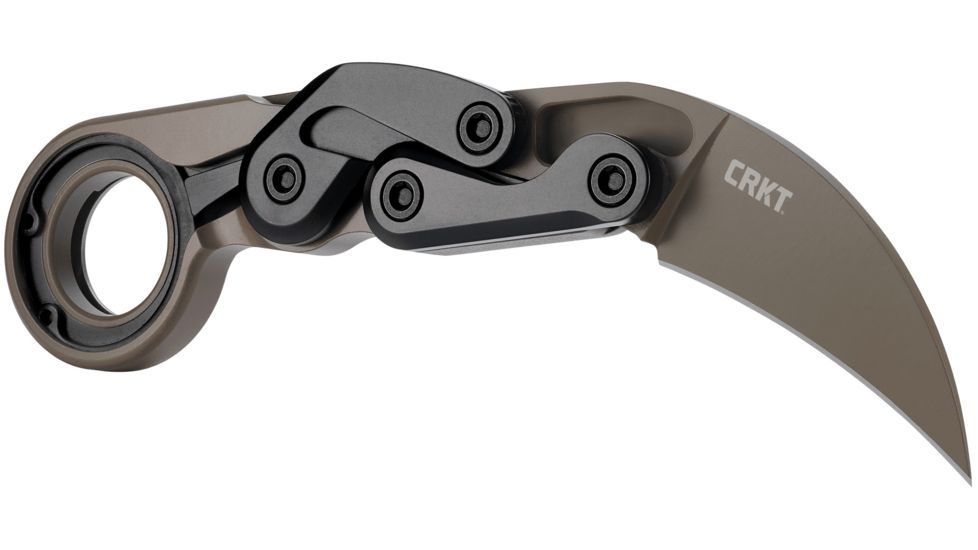 CRKT Provoke - Earth, Designed By Joe Caswell in Newbury Park, Folding Knife W/Kinematic, 2.4in, Plain Edge, Titanium Nitride Finish, T6 Aluminum Handle, 4040E