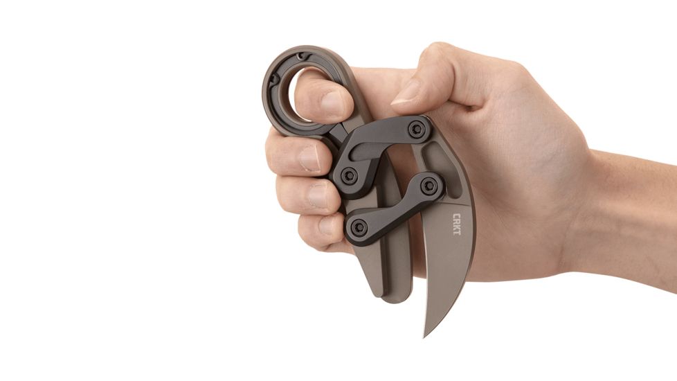 CRKT Provoke - Earth, Designed By Joe Caswell in Newbury Park, Folding Knife W/Kinematic, 2.4in, Plain Edge, Titanium Nitride Finish, T6 Aluminum Handle, 4040E