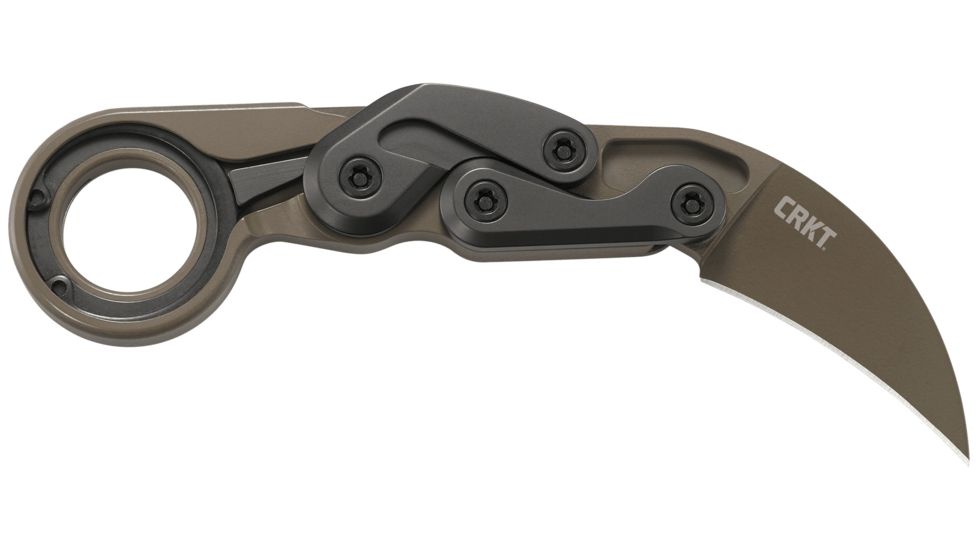 CRKT Provoke - Earth, Designed By Joe Caswell in Newbury Park, Folding Knife W/Kinematic, 2.4in, Plain Edge, Titanium Nitride Finish, T6 Aluminum Handle, 4040E