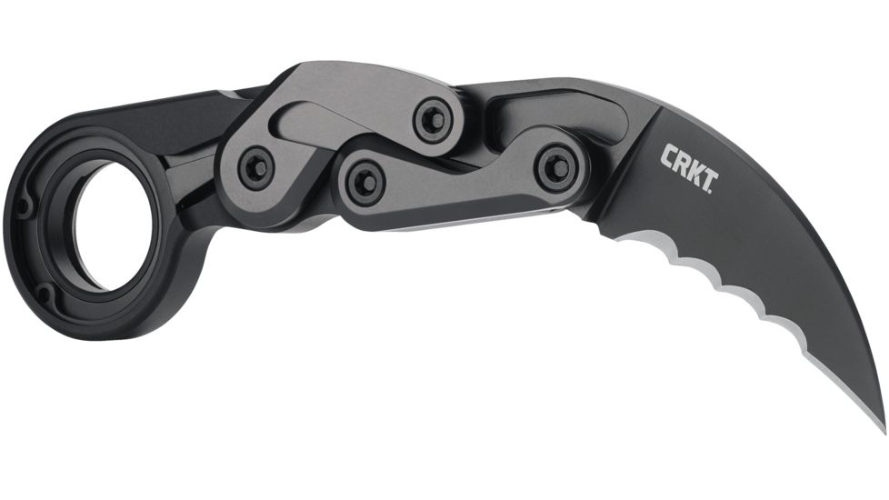 CRKT Provoke - With Veff Serrations, Designed By Joe Caswell in Newbury Park, Folding Knife W/Kinematic, 2.4in, Plain Edge, Titanium Nitride Finish, T6 Aluminum Handle, 4040V