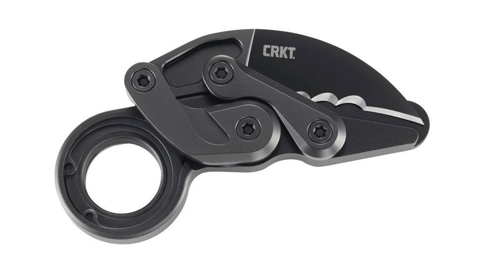CRKT Provoke - With Veff Serrations, Designed By Joe Caswell in Newbury Park, Folding Knife W/Kinematic, 2.4in, Plain Edge, Titanium Nitride Finish, T6 Aluminum Handle, 4040V