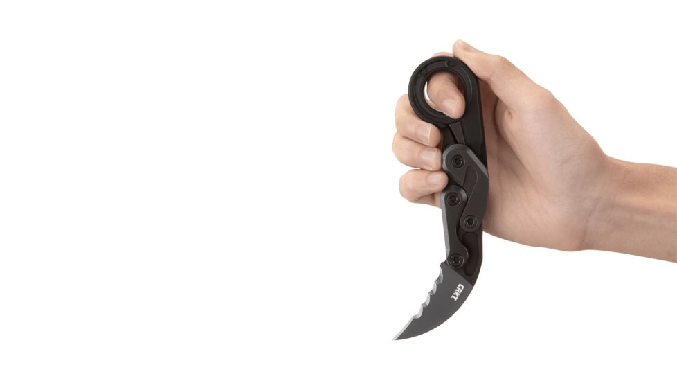 CRKT Provoke - With Veff Serrations, Designed By Joe Caswell in Newbury Park, Folding Knife W/Kinematic, 2.4in, Plain Edge, Titanium Nitride Finish, T6 Aluminum Handle, 4040V