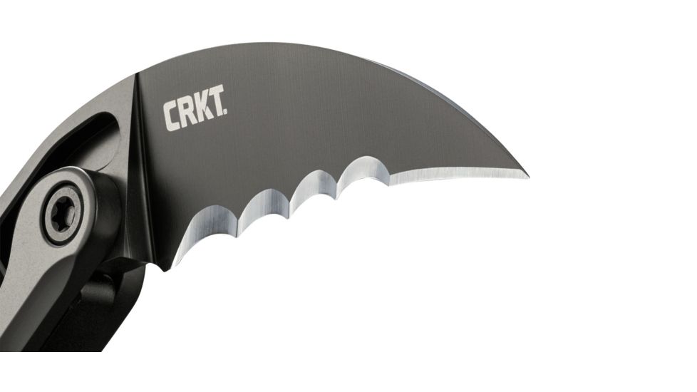 CRKT Provoke - With Veff Serrations, Designed By Joe Caswell in Newbury Park, Folding Knife W/Kinematic, 2.4in, Plain Edge, Titanium Nitride Finish, T6 Aluminum Handle, 4040V