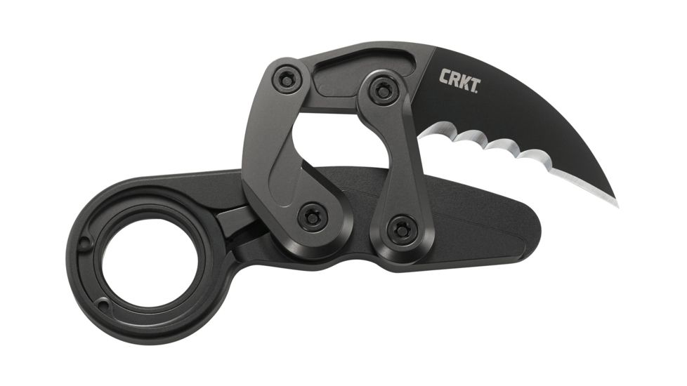 CRKT Provoke - With Veff Serrations, Designed By Joe Caswell in Newbury Park, Folding Knife W/Kinematic, 2.4in, Plain Edge, Titanium Nitride Finish, T6 Aluminum Handle, 4040V