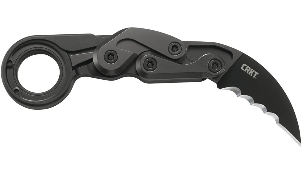 CRKT Provoke - With Veff Serrations, Designed By Joe Caswell in Newbury Park, Folding Knife W/Kinematic, 2.4in, Plain Edge, Titanium Nitride Finish, T6 Aluminum Handle, 4040V