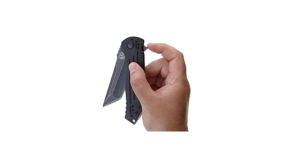 CRKT Ruger Knives 2-STAGE Tanto Blade FRAME LOCK WITH BLADE FLIPPER-BLACK Blade Length 4 in, Black R2102K