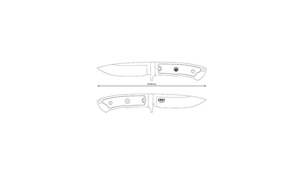 CRKT Ruger Knives ACCURATE Drop Point FULL TANG FIXED BLADE Blade Length 4.4 in, Black R2201