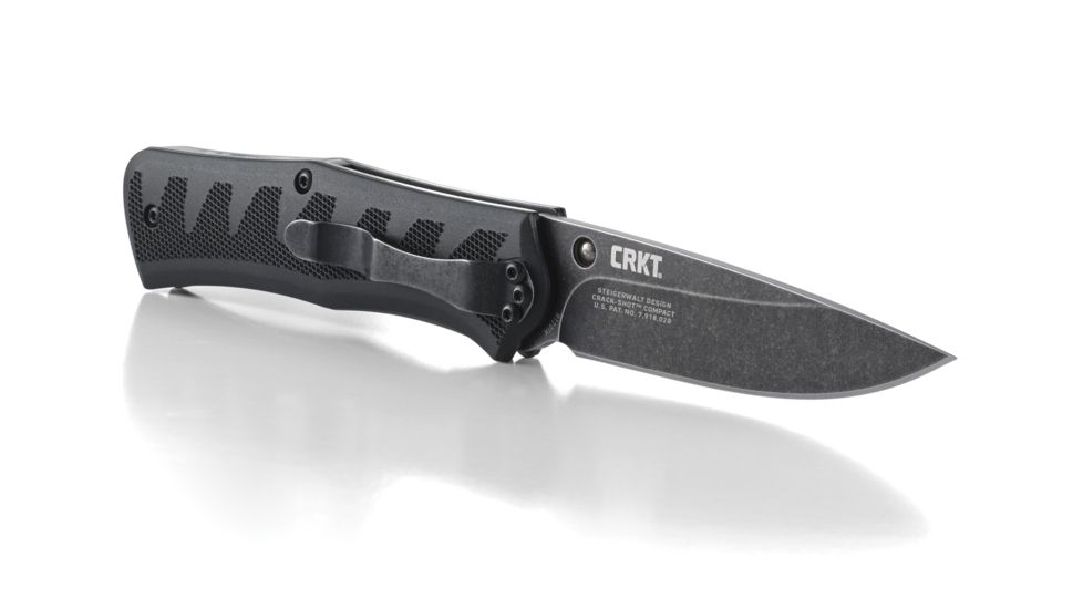 CRKT Ruger Knives CRACK-SHOT COMPACT Drop Point Blade ASSISTED OPENING LOCKING LINER-BLACK blade length 3.50 in, Black and Gray R1201K