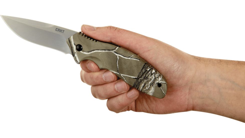 CRKT Shenanigan Camo by Onion Design Folding Knife, 3.25in Blade and RealTree Xtra Green Camo Handle K481CXP
