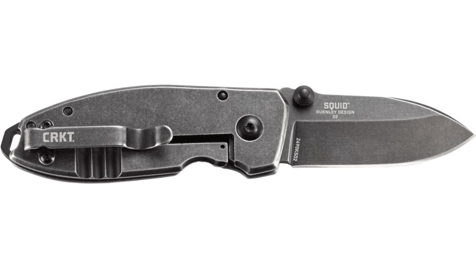 CRKT Squid Folding Knife with Black Stonewash Blade, Black 2490KS