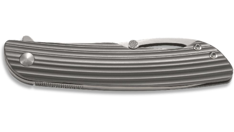 CRKT Swindle Folding Knife by Onion Design, 3.2in Blade and Grooved Handle K241XXP