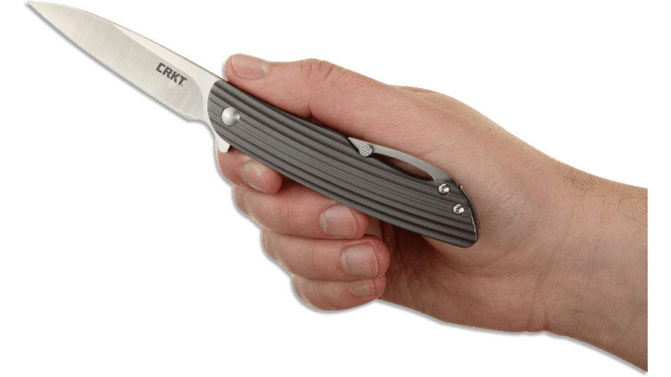 CRKT Swindle Folding Knife by Onion Design, 3.2in Blade and Grooved Handle K241XXP