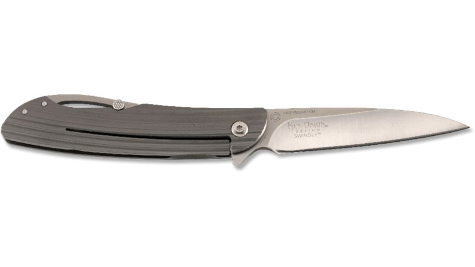 CRKT Swindle Folding Knife by Onion Design, 3.2in Blade and Grooved Handle K241XXP