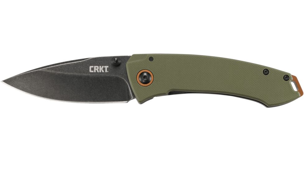 CRKT Tuna Folding Knife, 3.22in, 8CR14MoV, Drop Point Blade, OD Green G10 Handle, 2520