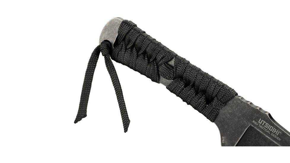 CRKT Utsidihi, Designed By Ryan Johnson Of Rmj Tactical in Chattanooga, Fixed Blade Knife W/Sheath, 3.5in, Plain Edge, Stonewash Finish, Nylon Cord Wrap, 2752