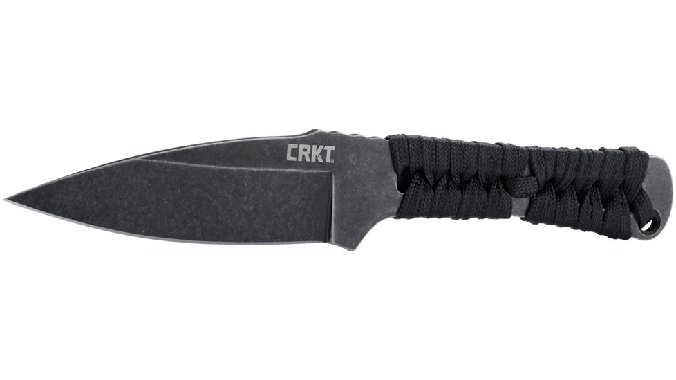 CRKT Utsidihi, Designed By Ryan Johnson Of Rmj Tactical in Chattanooga, Fixed Blade Knife W/Sheath, 3.5in, Plain Edge, Stonewash Finish, Nylon Cord Wrap, 2752