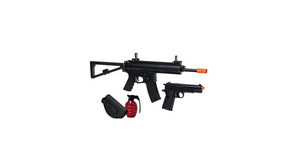 Crosman Commando Kit w/Stinger R39 Spring Airsoft Rifle,R36 Pistol,6mm cal,500 Round Ammo 257326