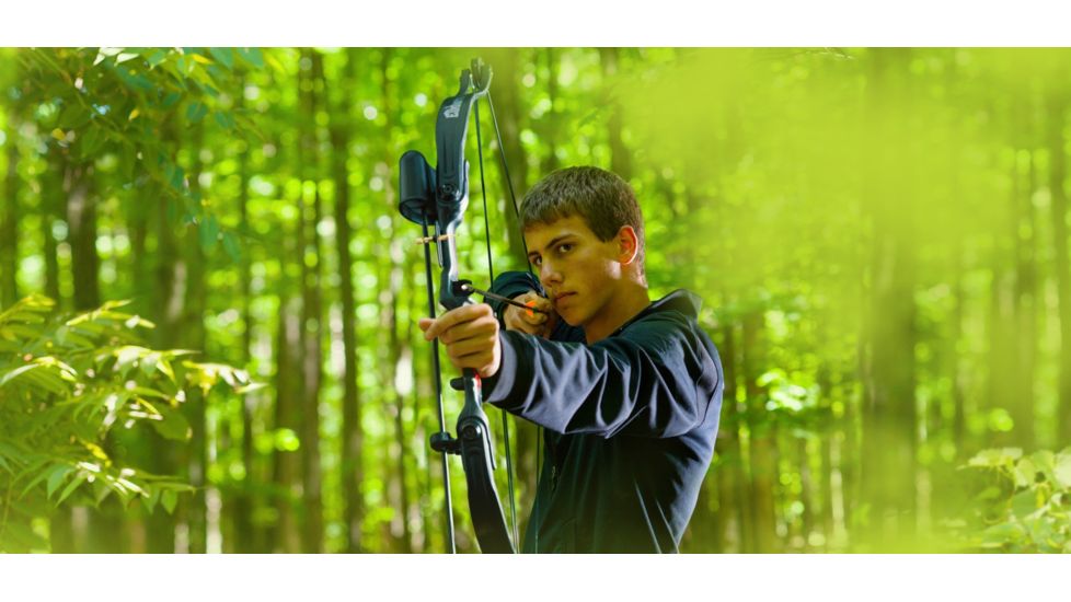 CenterPoint Elkhorn Jr Compound Bow/ 17-21lb Draw Weight/26in Max Draw/ Right Handed, Black, ABY1721