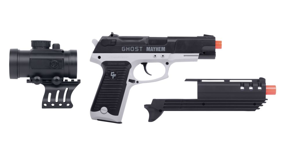 Crosman Ghost Mayhem Airsoft Gun, Grey/Black GFM39PG