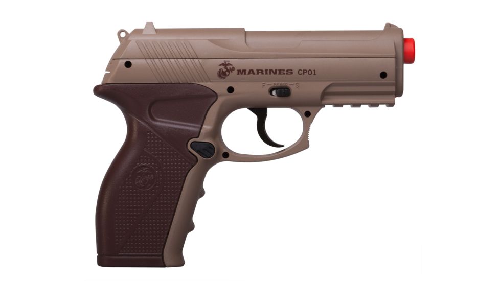 Crosman Marines CP01 Airsoft Pistol, Tan/Brown, MCCP01